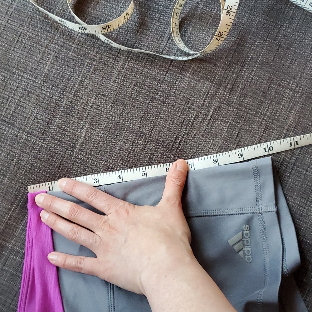 adidas Gray Athletic Shorts with Pink Waistband - Picture 6 of 13
